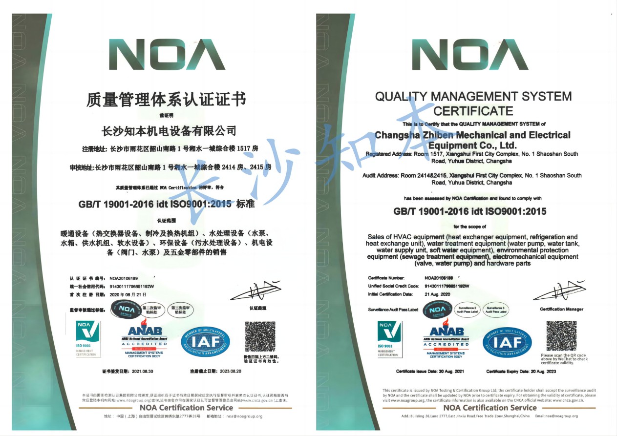 ISO9001  质量管理体系认证证书